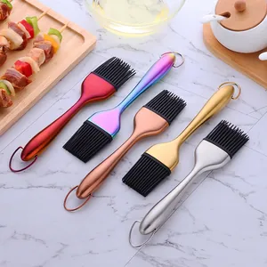 Pennello Per Imburrare In Silicone Resistente Al Calore Manico In Acciaio Inossidabile Testina Rimovibile Per Barbecue Cucina