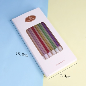 6er-Pack bunte Spiral-Geburtstagskerzen in einer hochwertigen Fenster-Geschenkbox