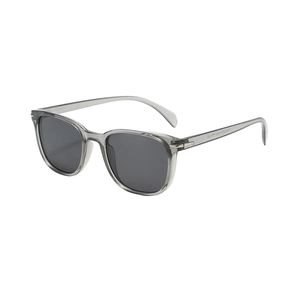 Lunettes de soleil polarisées carrées surdimensionnées avec monture grise translucide