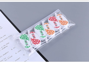6-pack of Morandi correction tapes in a transparent zipper bag with geometric patterns