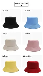 Detailed grid view of six solid color cotton canvas bucket hats for women in various shades