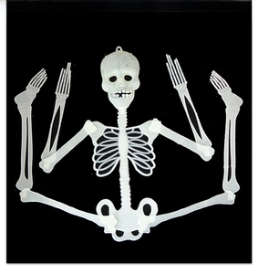 Three sizes of glowing skeleton decorations with movable joints for Halloween party decor