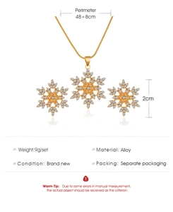Detailansicht des silbernen Schneeflocken-Schmucksets mit Pavé-Zirkonia-Kristallen
