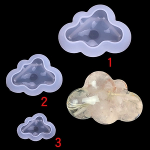 Three sizes of 3D cloud silicone molds for resin casting and DIY candle making decor