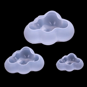 Three different sizes of 3D cloud silicone molds for cake decorating and resin crafts