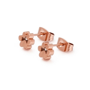 Boucles D'oreilles Puces Empreinte De Chat Mignonnes Acier Inoxydable Plaqué Or 18K Bijoux Minimalistes Pour Femmes
