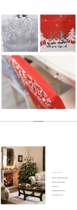 Detailed close-up showing the linen texture and gnome print of these Christmas chair covers