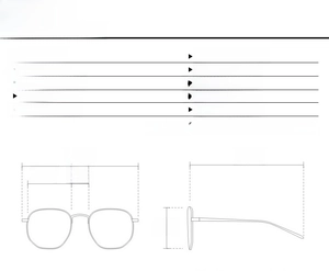 Detailed size specifications and dimensions for these small square frame punk sunglasses