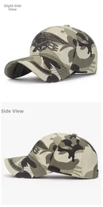 Detaillierte Nahaufnahme der Navy SEALs Stickerei auf der Camouflage Baseballkappe