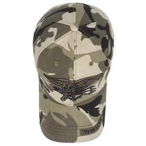 Taktische Baseballkappe mit Waldtarnmuster und gesticktem Navy-Seal-Logo für Outdoor