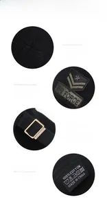 Detailed views of cotton baseball cap with Air Force embroidery and metal buckle