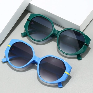 Lunettes De Soleil Rondes Géométriques À La Mode Monture En Plastique UV400 Verres PC Surdimensionnés Pour Unisexe