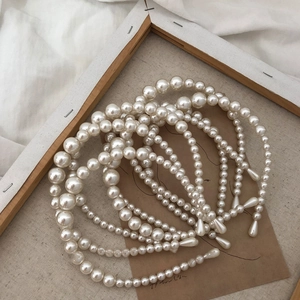 Elegant Artificial Pearl Flower Hair Headbands Retro Alloy Rhinestone Hair Clips For Women Vintage Fashion Accessories