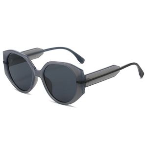 Lunettes de soleil rondes oversize gris fumé translucide pour voyage et protection solaire