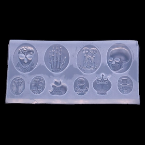 Halloween skull and skeleton silicone mold for baking and DIY gothic resin crafts