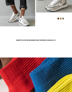 Detailed knit texture and color options for breathable towel-bottom crew sports socks