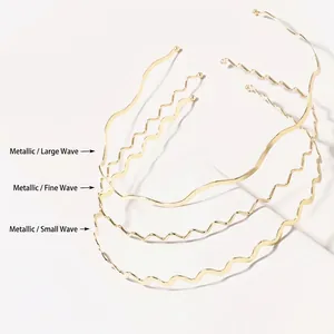 Wave Metal Headband Zigzag Non-Slip Hair Hoop Minimalist Elastic Headpiece For Women Daily Styling