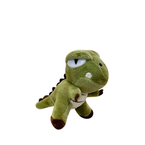 Cute green dinosaur plush keychain for backpacks with cartoon design and soft texture