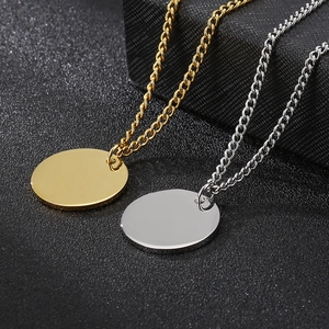 Collana Con Pendente A Disco Rotondo Minimalista In Acciaio Inossidabile 316L Lucido A Specchio Gioielli Per Uomo Donna