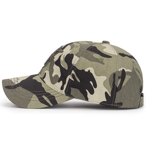 Casquette camouflage classique en coton avec visière courbée et boucle en métal réglable