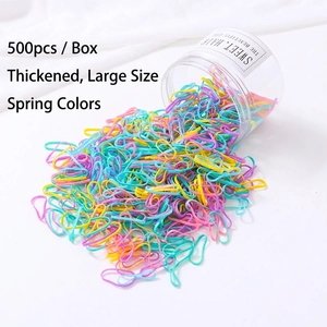 Boîte de 500 élastiques colorés et épais pour cheveux d'enfants en pot transparent