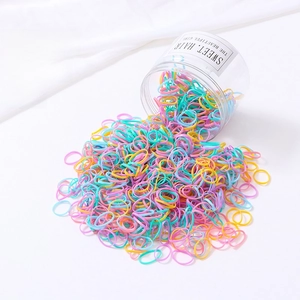 Pot de 800 élastiques à cheveux épais colorés pour enfants aux douces couleurs pastel
