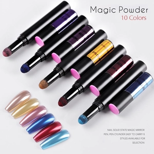 10 colors of nail magic powder pens with metallic mirror effect for professional nail art