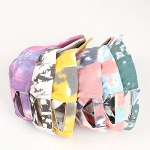 Collection de casquettes de baseball tie-dye pour queue de cheval en divers coloris