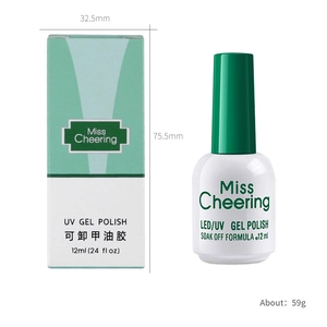 Miss Cheering 12ml UV LED Soak Off Nail Gel Polish with green packaging box and white bottle