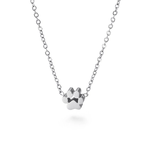 Edelstahl Tierpfote Halskette Hohl Katze Hund Pfotenabdruck Anhänger Minimalistischer Schmuck Geschenk Für Damen