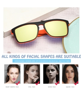 Polarized sports sunglasses featuring ergonomic 9-degree valgus design and gold coated lens