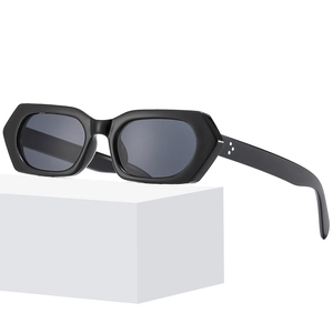 Lunettes De Soleil Polygone Rétro Monture PC Verres AC Protection UV400 Mode Hexagone Pour Hommes Femmes Streetwear