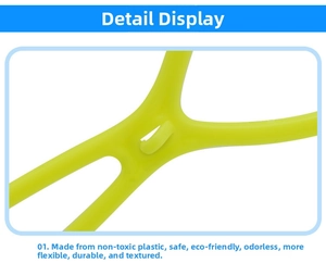 Detail of eco-friendly green flexible plastic part for LED slingshot toy arrow