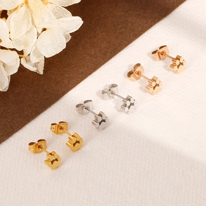 Boucles d'oreilles pattes d'animaux en acier inoxydable doré, argenté et rose doré