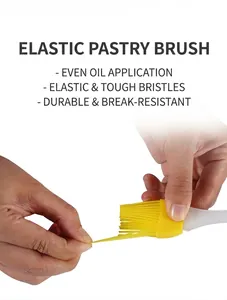 Detailed close-up of flexible yellow silicone bristles showing high elasticity and durability