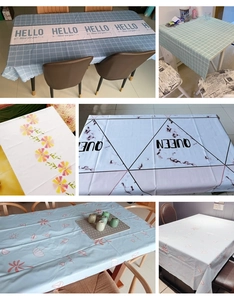 Detailed pattern overview of waterproof cotton linen tablecloths with Nordic prints