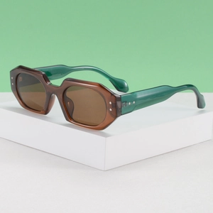Geometric Polygon Sunglasses Retro PC Frame AC Lens UV400 Protection Fashion Trendy Eyewear Outdoor Unisex