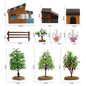 DIY farm micro landscape model set with miniature fruit trees houses and fences
