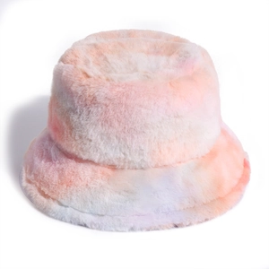 Regenbogen-Plüsch-Anglerhut aus weichem Kunstfell für warme Wintermode