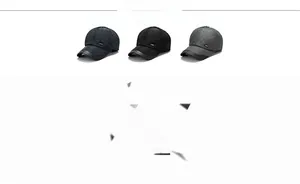 Three-piece set of quilted baseball caps in dark grey, black, and light grey for winter