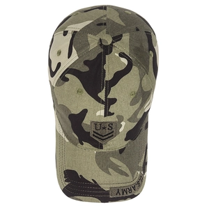 Unisex camouflage cotton baseball cap with U.S. Army embroidery and military style design