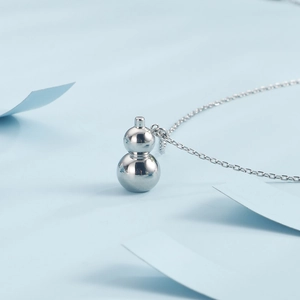 Gourd Pendant Necklace Stainless Steel 18K Gold Plated Minimalist Clavicle Chain For Women Girls Fashion Jewelry