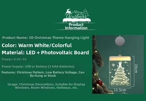 Detailed view of LED Christmas tree light with USB or battery power options