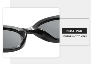 Nahaufnahme der integrierten Nasenpads dieser ovalen Sonnenbrille für leichten Tragekomfort