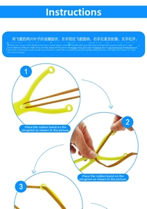 Instructional guide for LED slingshot rocket toy with assembly steps and flight details
