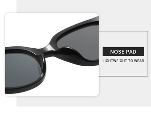 Détail des plaquettes de nez intégrées sur lunettes œil de chat pour plus de confort