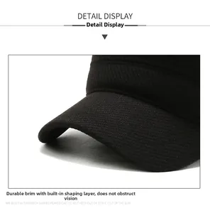 Detailed shot of the sturdy cap brim with built-in interlayer for shape retention