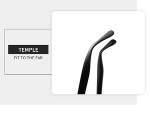 Vue macro des branches ergonomiques noires pour lunettes de soleil œil de chat chic