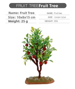 Detailed view of a miniature artificial apple tree model for farm scenery DIY
