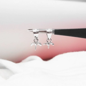 Close-up of S925 sterling silver pendant bails for DIY jewelry making with clamp hold